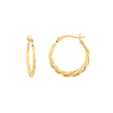 Gold Twist Hoop Earrings